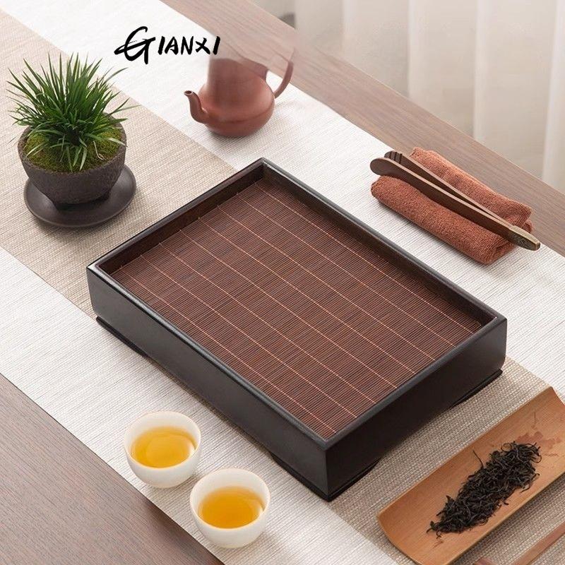 GIANXI Home And Kitchen Tea Tray Portable Dishes For Tea Ta Kawi Bamboo Rectangle Wooden Tray For Chaban Tea Table