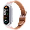 Для Xiaomi Smart Band 8 Чехол для часов из ПК со встроенным ремешком из ультраволокнистой кожи с функцией быстрого снятия