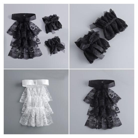 Шейный платок с кружевной вышивкой в стиле ретро, многослойный дизайн, дворцовый воротник