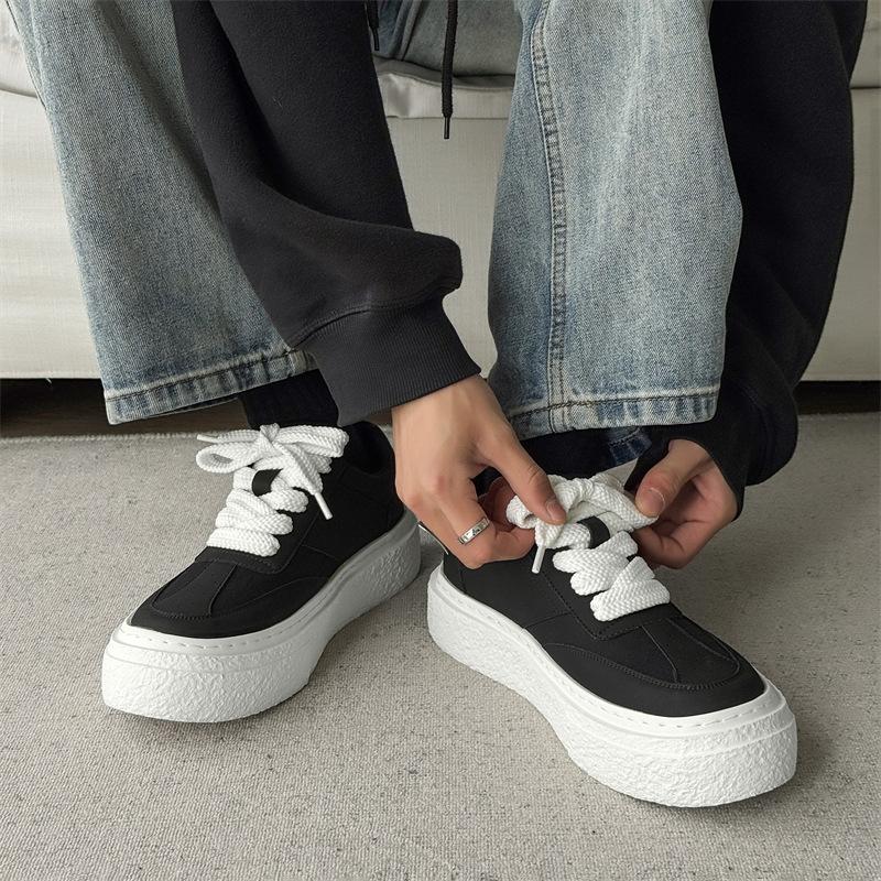 Весенняя новая пара туфель-клепок на толстой подошве с высокой посадкой универсальные парусиновые дышащие повседневные туфли для доски 23222-K