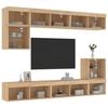 VidaXL TV Wall Units with LED 8 Pcs Sonoma Oak Engineered Wood 3216670