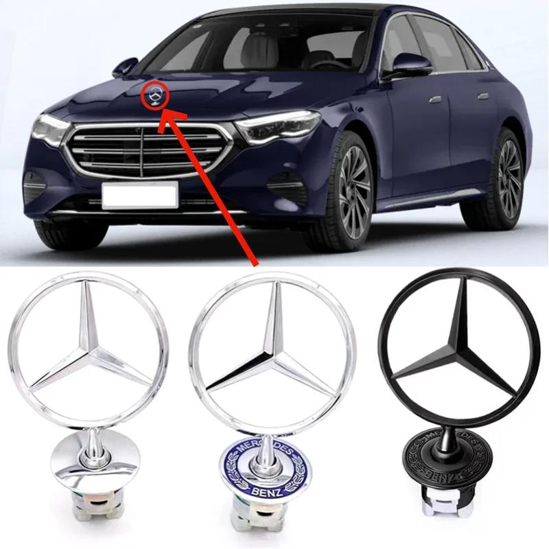 kpsaw9 2025 Hot 1Pcs 44mm 3D Zinc Alloy Car Front Hood Emblem Bonnet Label Badge for Mercedes Benz W204 W210 W220 W212 C180 C200 Car Ac