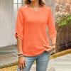 Women Casual Solid Color Round Neck Long Sleeve Hollow Out T Shirt Top