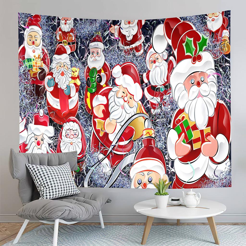 С Рождеством Санта-Клаус печатный узор гобелен для дома, гостиной, спальни, настенное украшение, настенный гобелен