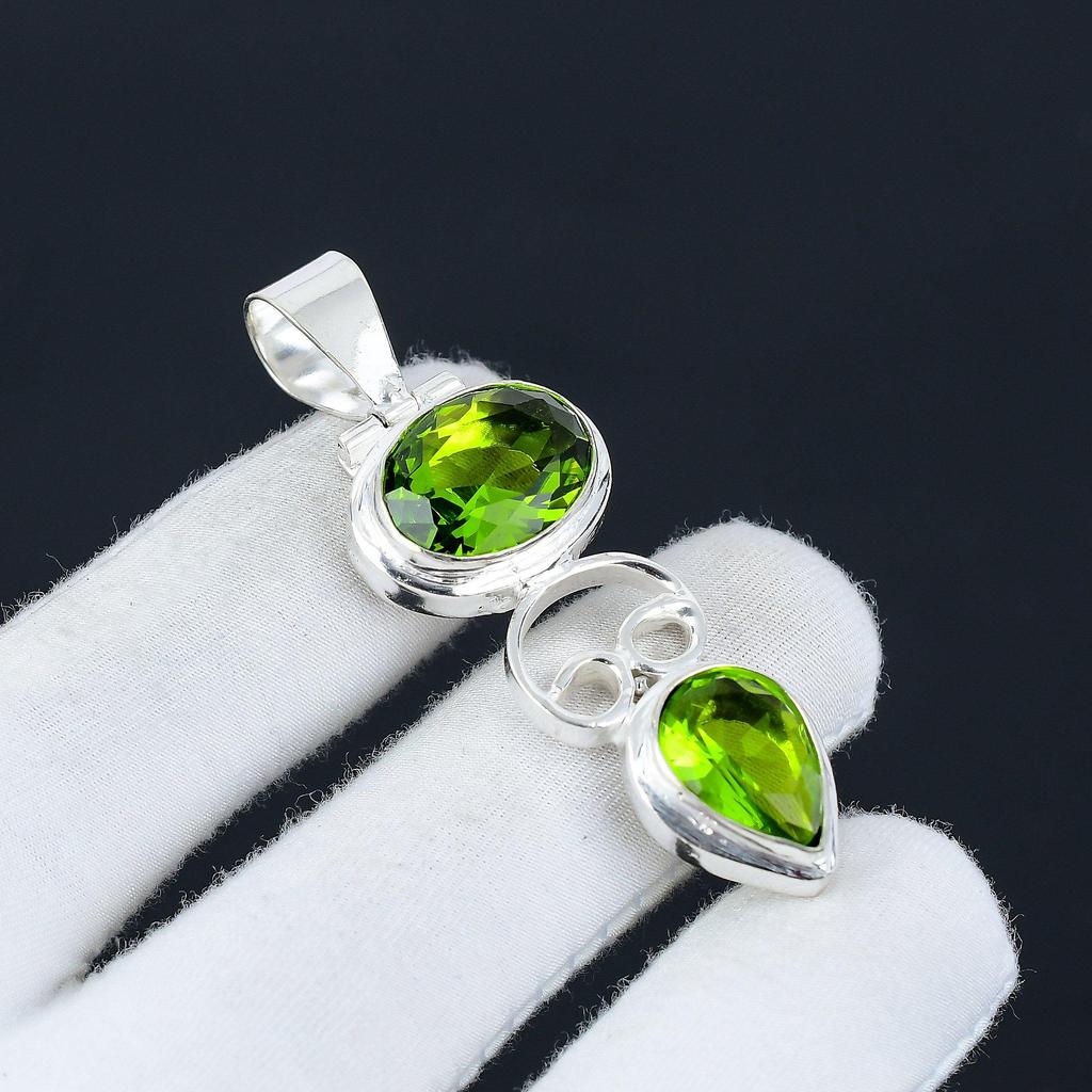 Peridot Pendant Peridot Gemstone Pendant 925 Sterling Silver Pendant Peridot Silver Jewelry Handmade Pendant Gift For Friend