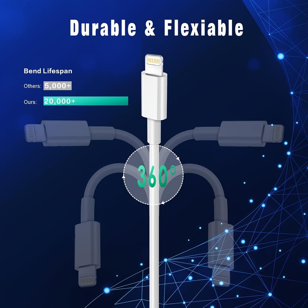 1 шт. USB C - Lightning кабель передачи данных сертифицированный MFI для быстрой зарядки iPhone Type C - Lightning для iPhone 14 13 12 11