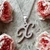 Charming Alphabet Elegant Pendant Initial Letter X Simple Exquisite Love Heart Necklace Fashion DIY