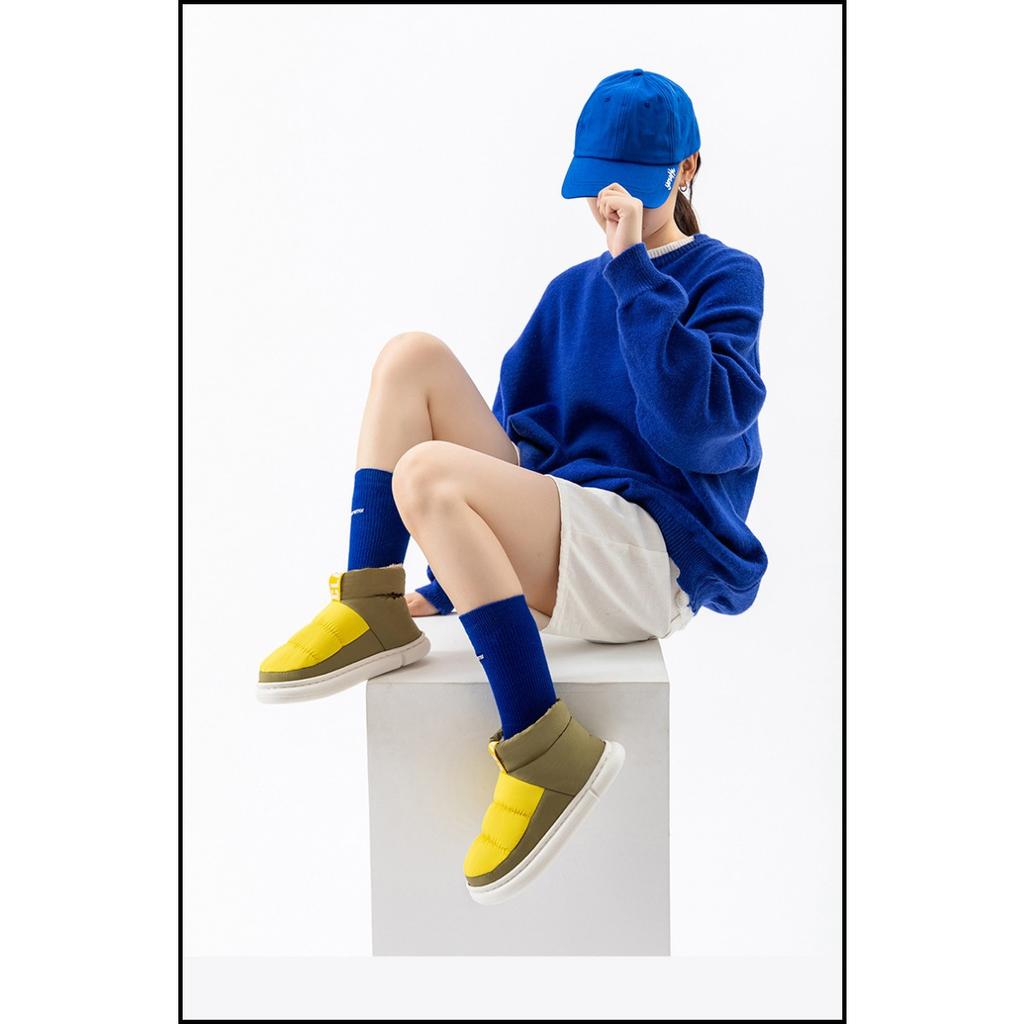 Medium High Top, Down and Cotton Shoes, Contrasting Colors, Men's and Women's, Couple's Styles, External Shoes, Warm Shoes, Plush Shoes