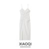 Fashion Style 2024 Summer New Arrival Women's Sling Ruched Decoration Intimates Style Midi Skirt Dress 8474359