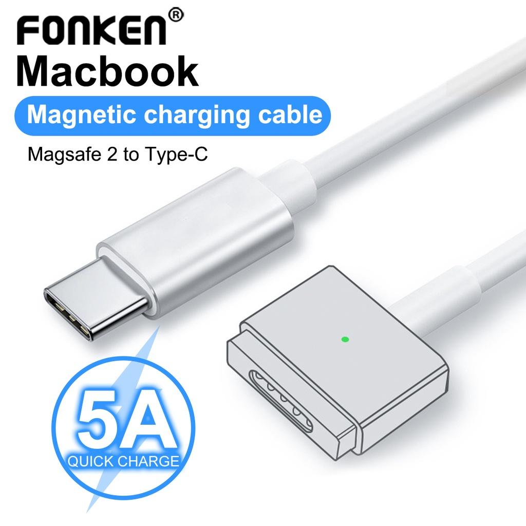 FONKEN Переходник для зарядного кабеля USB-C на Magsafe 2 для Macbook Pro Air, 100 Вт, адаптер питания для зарядного устройства, 1,8 м