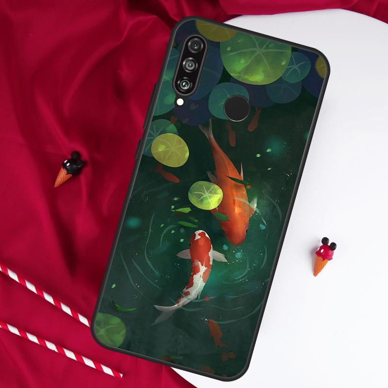 Картина с рыбой Кои для Huawei Nova Y61 Y91 Y73 Y72 Y90 Y70 Y60 12s 12i 11i 8i 9 10 SE P60 P30 Pro P40 Lite Чехол