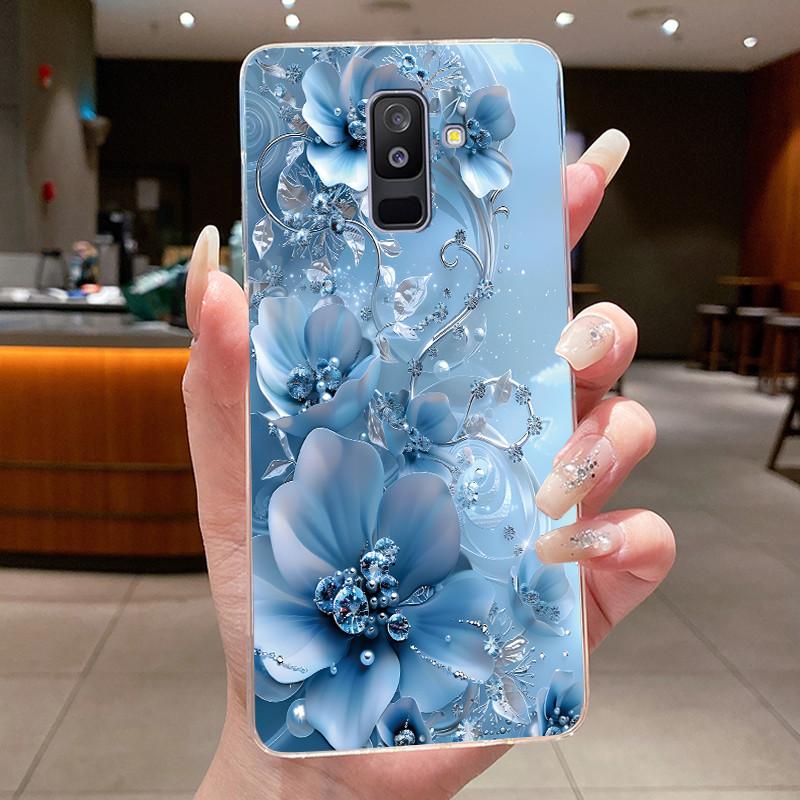 For Samsung A6+ A6 2018 SM-A605G A600F Back Cover For Samsung Galaxy A6 Plus 2018 Case Clear Fashion Butterfly Flower Phone Case