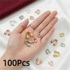 100Pcs Copper Wire Protectors Loops 14/18K Gold Plating U Shape Clasps Thread Protector  Jewelry