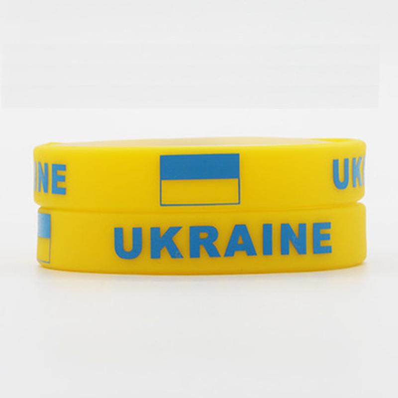 2 шт. Браслет-манжета с флагом Украины для мужчин и женщин, силиконовый, с гравировкой, спортивный, резиновый, на запястье, аксессуары, наручный браслет