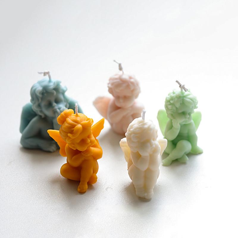 1 шт. ароматические свечи, принадлежности для глины, форма для мыла, смолы, 3D ангел, силиконовая форма, шоколад, сделай сам, помадка для торта