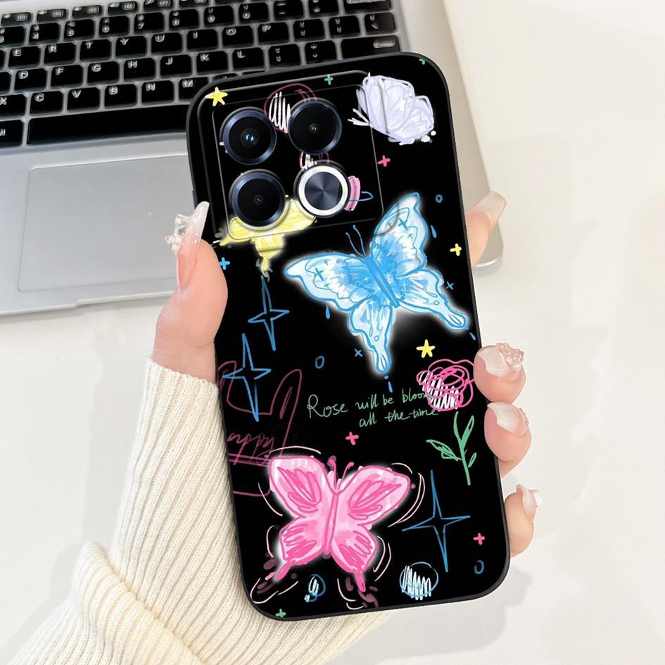 For Infinix Note 40 5G Case Cartoon Rabbit Flower Anti Slip Bumper Soft Silicone Cover For Infinix Note40 X6852 X6851 Phone Case