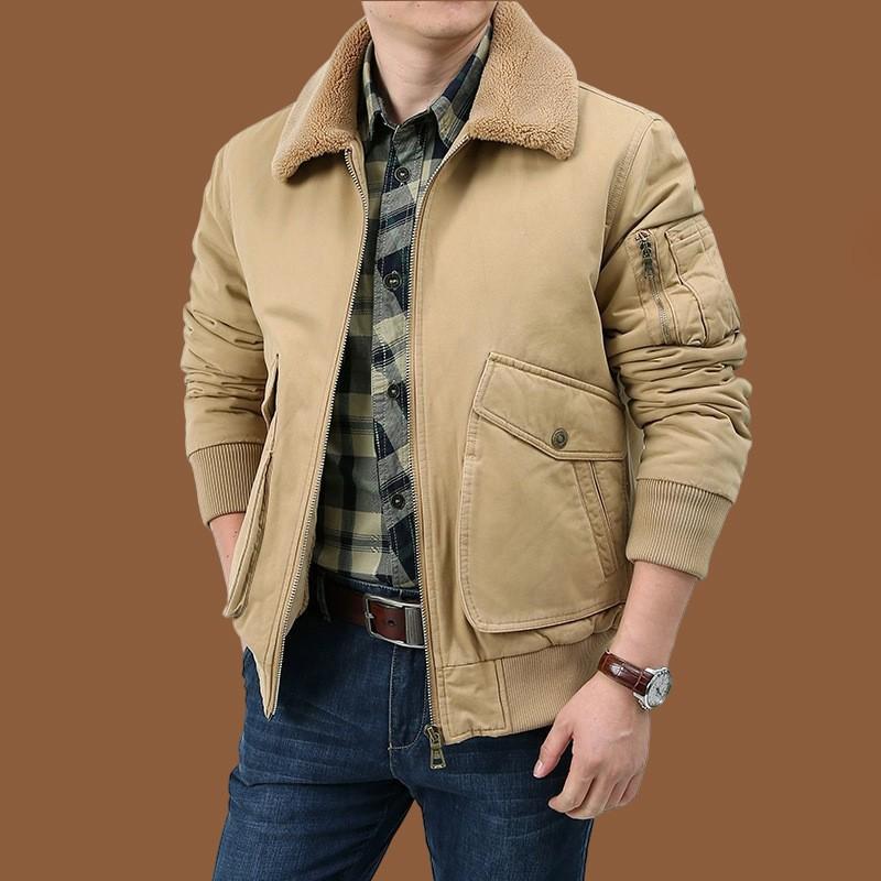 Осенне-зимняя одежда для мужчин среднего и пожилого возраста, повседневная одежда из бархата и хлопчатобумажной ткани