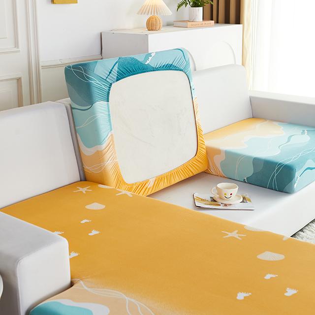 Elastic Printing Sofa Cushion Covers Washable Removable L-Shaped Protective Cover For Living Room Office Hotel