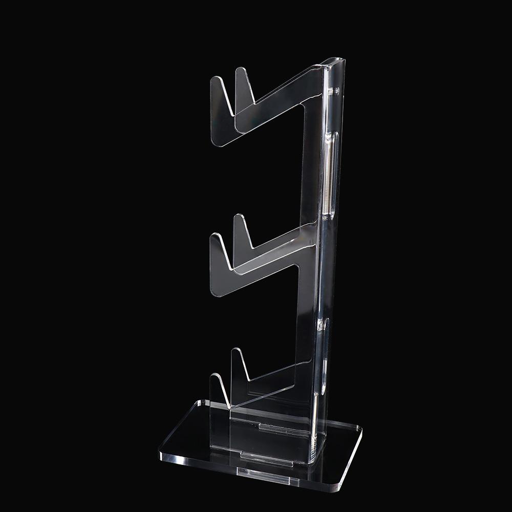 Practical Acrylic 3-Layer Controller Holder Black Transparent Game Handle Display Stand White Stability Desktop