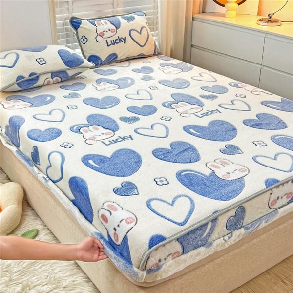 Молочный фланелевой чехол для матраса, сохраняющий тепло, утепленное покрывало, наматрасник, флисовый пылезащитный чехол, простыня, покрывало (Нет наволочки)