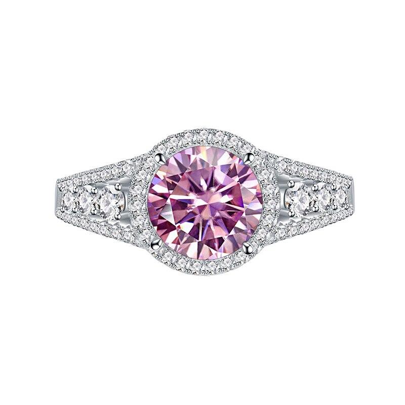 BagueRingen Women Moissanite Ring Silver 925 Jewelry For Women 8mm Blue Green Color Moissanite Gemstone Jewerly Gift Size 6-9