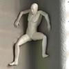 Creative Figurine Wall Decor 3D Modern Adhesive Climbing Man Statue Sculpture Home Office Wall Art Ornament Climbing Enthusiasts