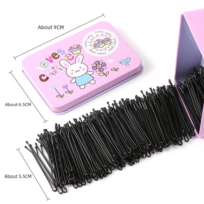 Одинарная черная шпилька-зажим для челок и высоких причесок