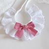 Pet Lace Bib Collar Adjustable Pet Bandana with Bow Handmade Sweet Lace Neck Scarf for Pet Birthday Dress Up Accessories