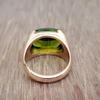 Кольцо Ювелирное из Стерлингового Серебра 925 с Богатым Зеленым Перидотом, Покрытие Розовым Золотом, Унисекс, Кольцо-Талисман с Камнем-Талисманом