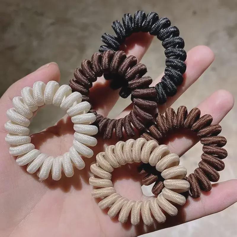 Корейская резинка для волос: Бесшовная тканевая пружинная веревка для девочек