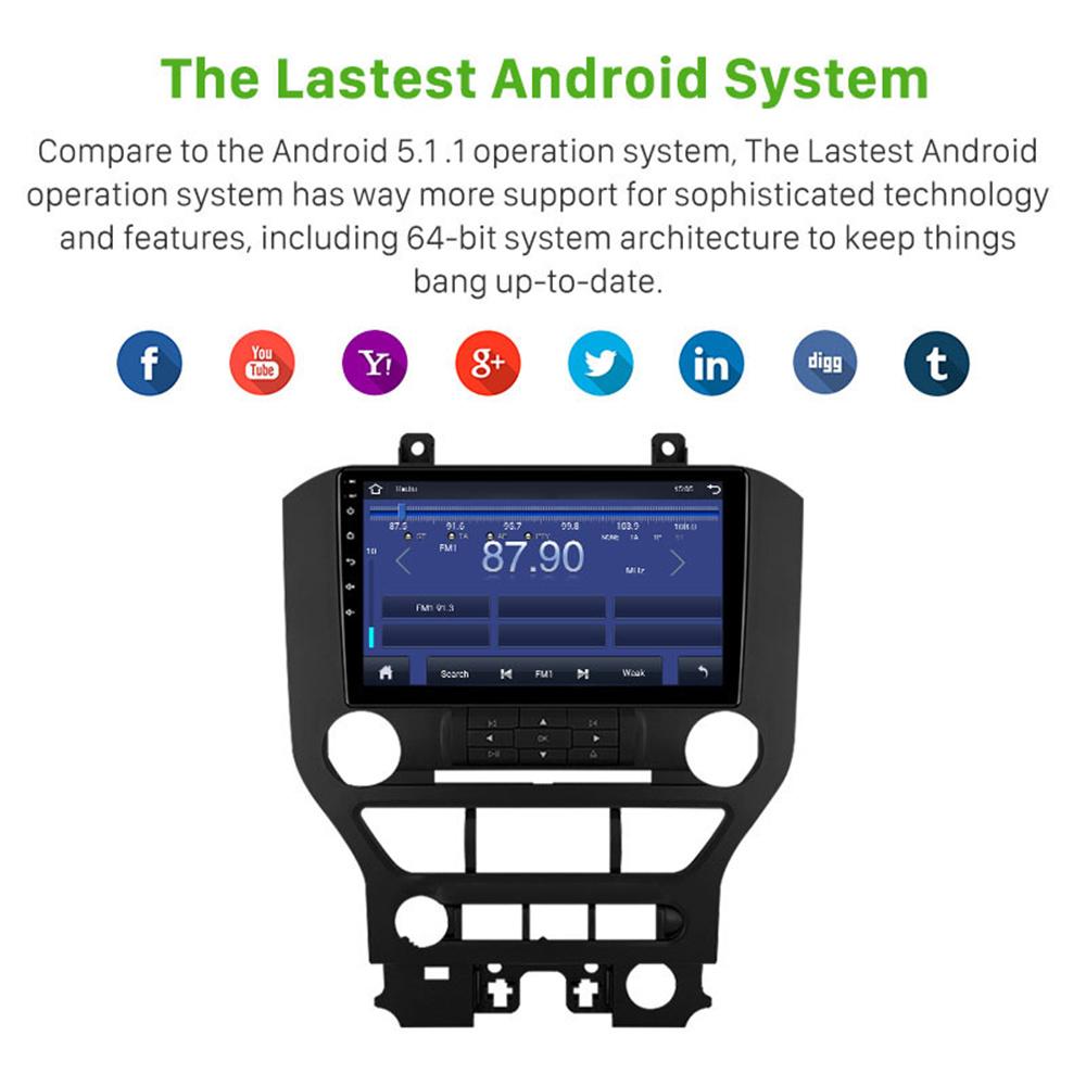 9" Автомобильная Android 10.0 GPS Навигационная Головное Устройство Радио Стерео 1+16G Для Ford Mustang 15-17