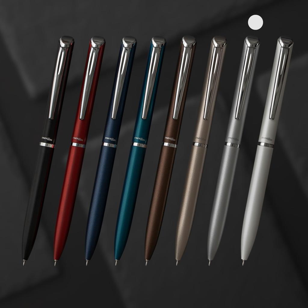 PENTEL Гелевая ручка EnerGel Philography, Серебристо-черный корпус, Чернила, 0,5 мм, BLN2005Z,