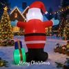 4.9FT Xmas Inflatable Yard Decor Giant Santa Claus LED Christmas Decoration Ornament Festive Toy Gift Christmas Supplies Holiday