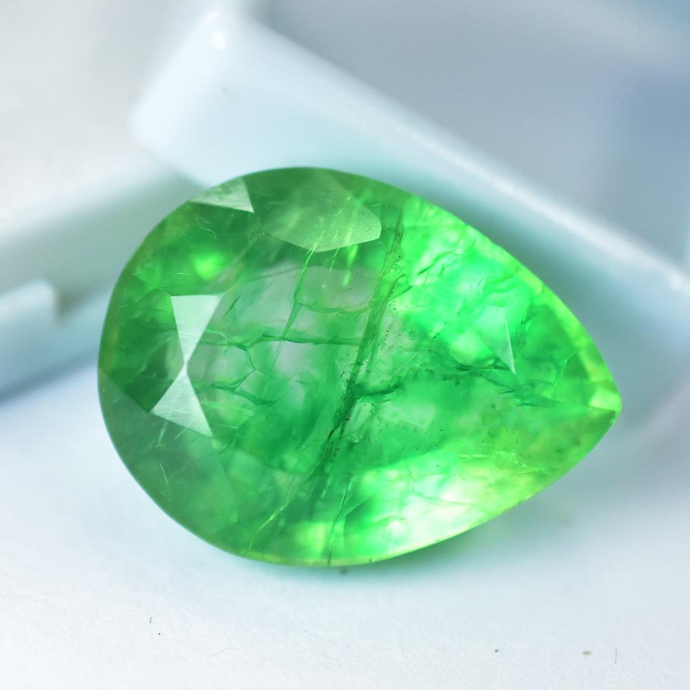 Natural Green Emerald Loose Gemstone 29.50 ct Pear Cut for Jewelry Making and Gem Collections