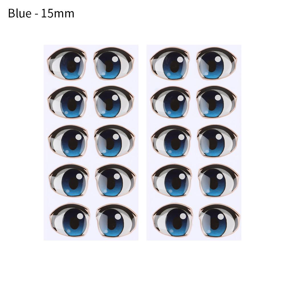 10 пар мультяшных кристальных наклеек для глаз для кукол мальчиков и девочек, аксессуары для глаз кукол, аниме фигурок, лица кукол, органайзер, наклейки, глазные чипы, бумага