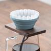 Pour Over Coffee Dripper,V60 and Cake Cup Filter Paper Silicone Coffee Funnel Filter,Reusable Dripper Coffee Filter with Wood Base Coffee Dripper