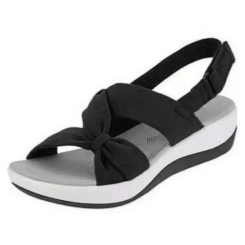 Women Summer Closed Toe Roman Women Bow Platform Wedges Sandals Women