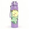 1PC Green Dinosaur Character 750ml Color Plastic Sports Water Bottle Leakproof Flip Straw Lid Suitable for Sports Office Home Use