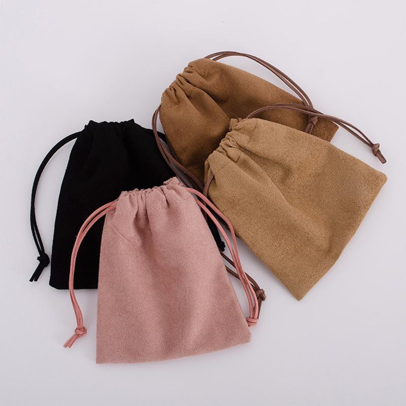 Замшевый мешочек на шнурке для хранения, многоразовый подарочный мешочек для ювелирных изделий, сумочки, электроники, пылезащитный мешочек для организации путешествий