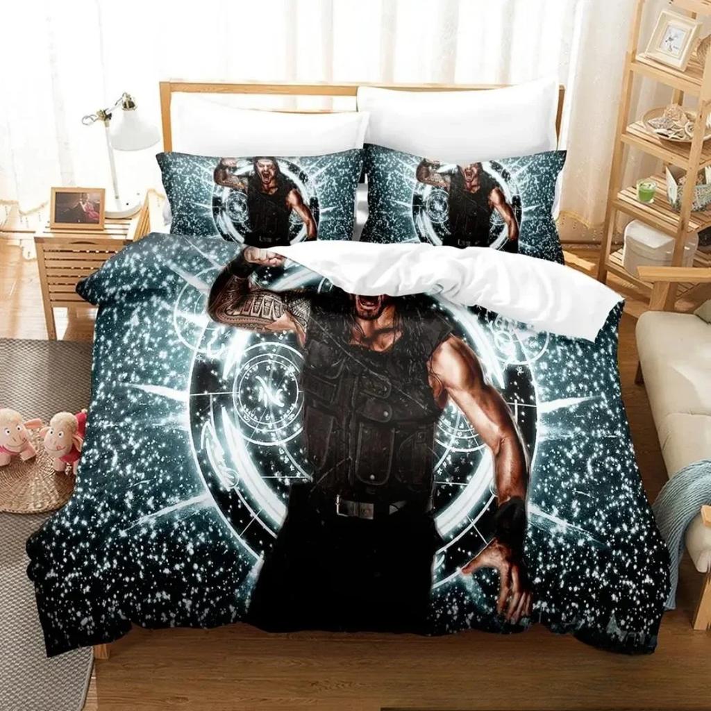 3D Print Wrestler Roman Reigns Bedding SetWWE Duvet Cover PillowcaseQuilt cover Queen King Sizeboys Adult