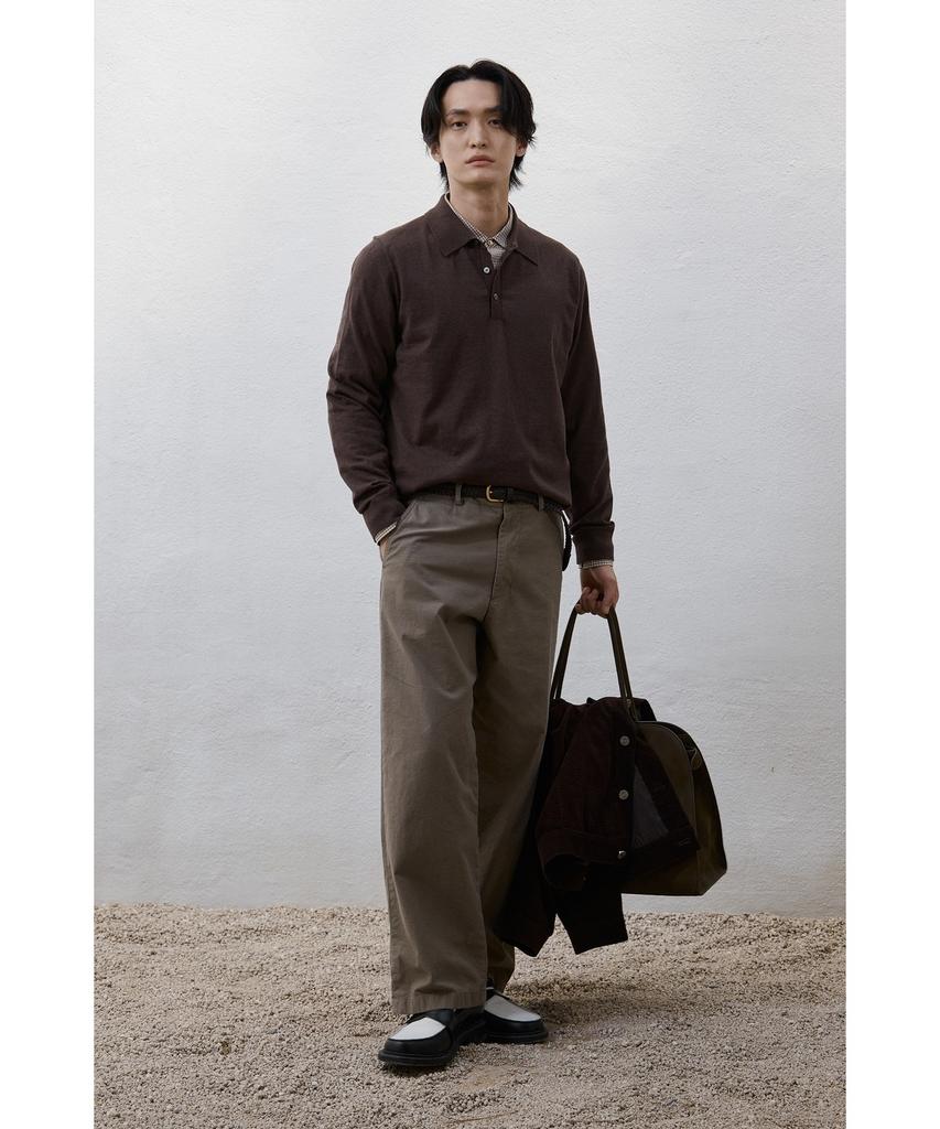 YOUTH Washed Wide Chino Pants - Moss