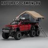 1:24 Модели игрушечных машинок Raptor F150 Сплав Литье под давлением Кемпинг RV Откатная назад Звук Свет 5 Дверей Открываются Украшение Машинка Подарки для Детей