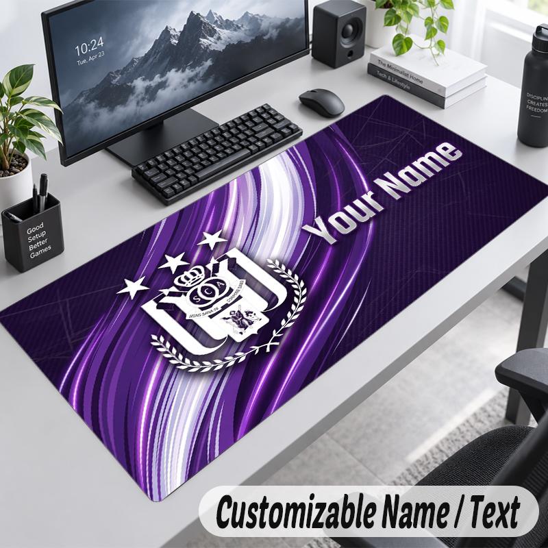 Custom Name Text Mouse Pad Anderlecht FC logo Personalized Desk Pad For Work And Gaming