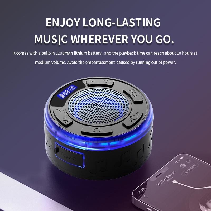 Bathroom Bluetooth Speaker IPX7 Waterproof Shower Large Suction Cup MP3 Music Subwoofer TWS Wireless Stereo Music Box Outdoors