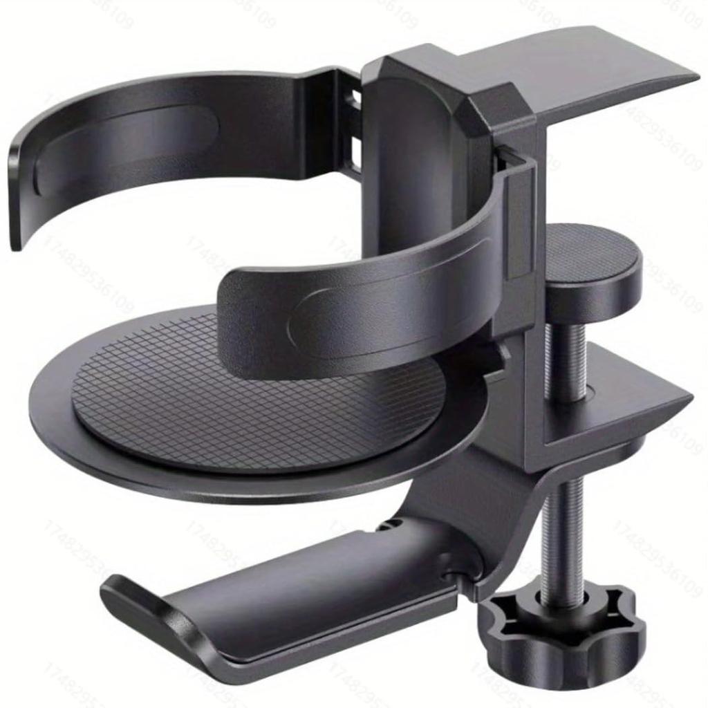 Adelphos Cup Stand Drink Holder Headphone Hook Automatic Movable Clamp Aluminum Alloy CUP1 (1 Piece)