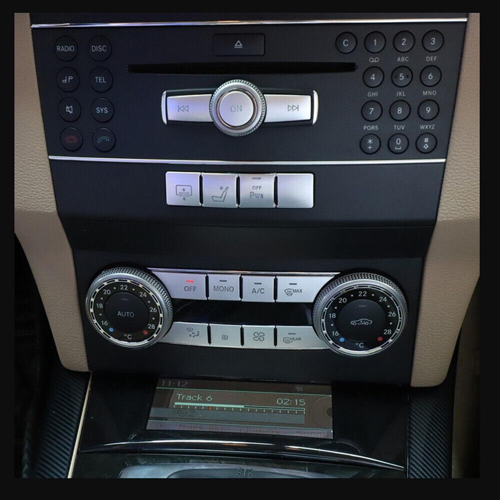 Chrome Center Console Air AC Button Cover Trim For Mercedes-Benz C GLK W204 X204