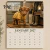 Cute Cow Theme Calendar 2027 Highland Seasons Calendar, 12-Month Desk Planner with Art, Desktop Appointment Thick Paper Daily Organizer for
