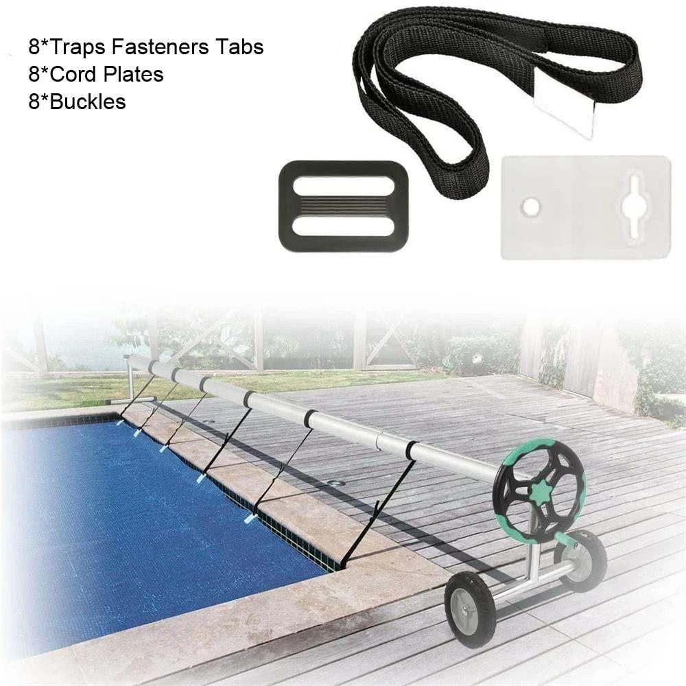 24pcs/set Nylon Pool Cover Reel Straps Webbing Pool Cover Roller Attachment Strap  Pool Accessories