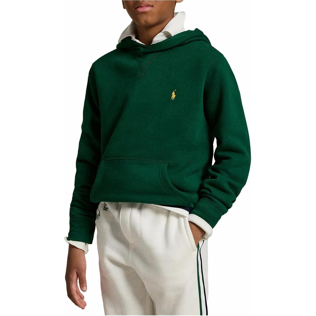 Худи Polo Ralph Lauren для детей однотонное с вышивкой маленькой пони, пуловер с капюшоном и длинными рукавами, детские худи зеленый 323749954-048