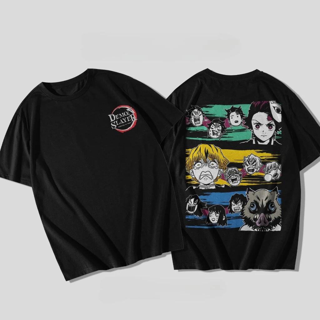 Japan Anime Demon Slayer Graphic Print T-shirt Men Women Loose Casual Oversized Cotton Top Streetwear Y2K Harajuku Fashion Top Summer New Tee